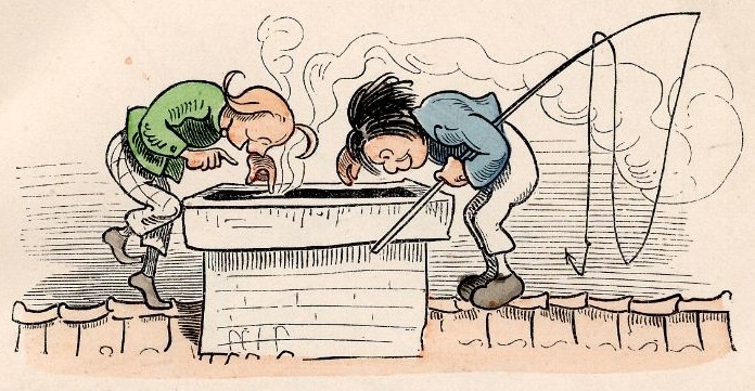 [Illustration: Max und Moritz auf dem Dach]